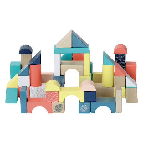 Vilac - Baril de 54 cubes Sous la Canopée BEIGE 2 - vertbaudet enfant 