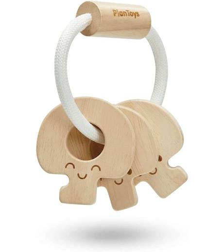 Plan Toys - Hochet clés naturel - TROUSSELIER BLANC 2 - vertbaudet enfant 