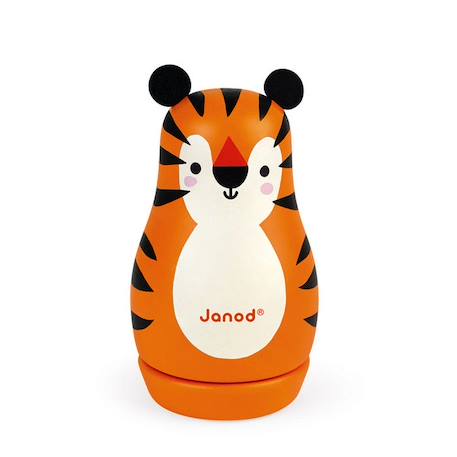 Boite à musique - JANOD - Tigre en bois - Orange - Mixte - 12 mois et plus ORANGE 4 - vertbaudet enfant 