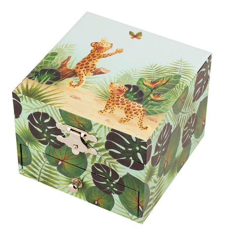 Coffret Musique Cube Savane Trousselier - TROUSSELIER - Vert - Jungle léopard - Mélodie douce VERT 2 - vertbaudet enfant 