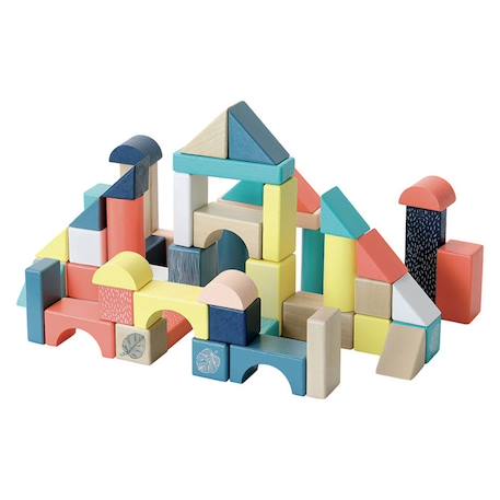 Vilac - Baril de 54 cubes Sous la Canopée BEIGE 3 - vertbaudet enfant 