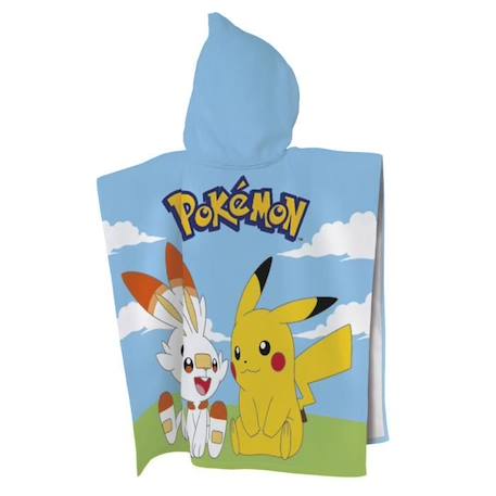 Cape de bain imprimée 100% coton, POKEMON GRASS BLEU 2 - vertbaudet enfant 