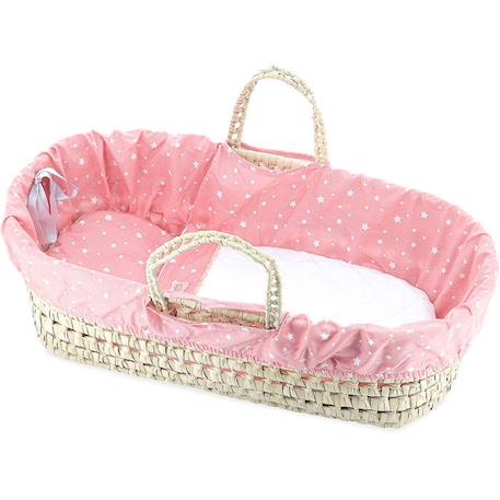 Petitcollin - Couffin avec garnissage 'Corail étoilé' 50 cm ROSE 2 - vertbaudet enfant 