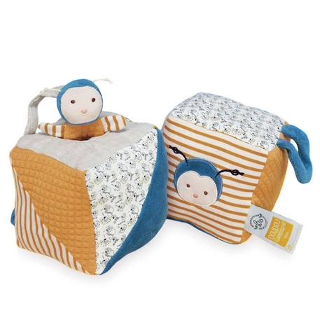 Doudou et Compagnie - Cube d'activités Pollen l'Abeille Bio JAUNE 3 - vertbaudet enfant 