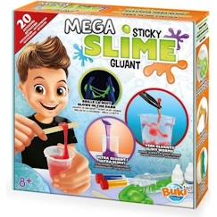 Jouet-Activités artistiques et musicales-Loisirs créatifs-Gommettes, collage et modelage-BUKI Méga kit de slime - BUKI FRANCE - Coffret slime pour créer des mélanges gluants sans danger - 15 activités