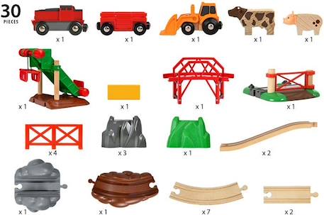 Circuit de la Ferme et Locomotive à pile BRIO - 30 pièces - Pour Enfant MARRON 4 - vertbaudet enfant 