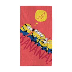 Linge de maison et décoration-Serviette de plage en coton Les Minions - MINION - Taille 70x120 cm - Rouge - Naturelle - Rectangulaire