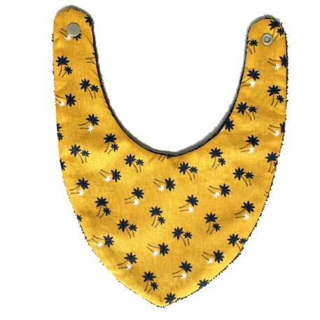 Bavoir bandana palmier pour bébé 3-18 mois - Absorption maximale - 100% coton - Fermeture pression - Lavage à 40° JAUNE 1 - vertbaudet enfant 