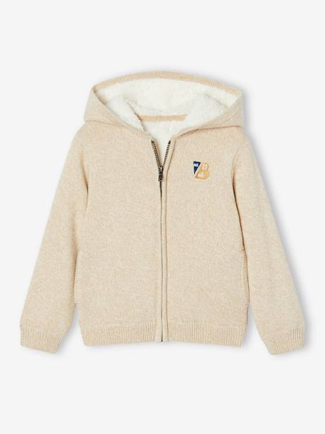 Gilet à capuche doublé sherpa garçon gris chiné 1 - vertbaudet enfant 