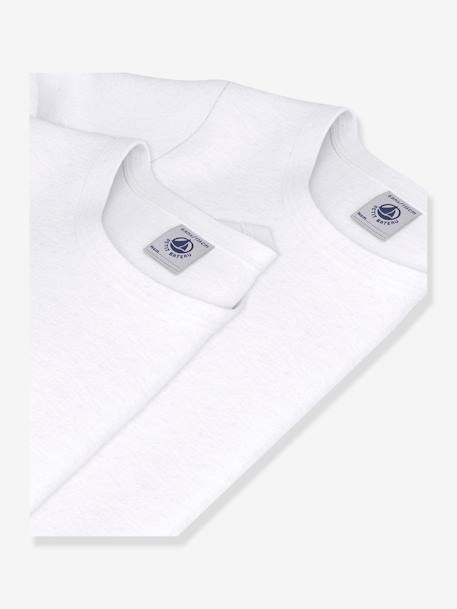 Lot de 2 tee-shirts manches longues blancs PETIT BATEAU blanc 3 - vertbaudet enfant 