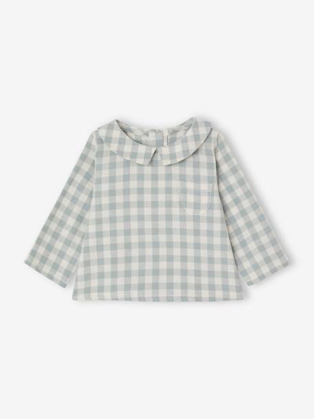 Ensemble bébé chemise body + pantalon velours + bandana vert sauge 2 - vertbaudet enfant 