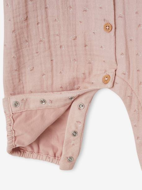 Combinaison en gaze de coton imprimée bébé rose pâle 4 - vertbaudet enfant 