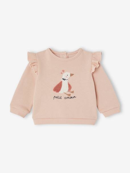 Ensemble bébé sweat et pantalon beige chiné+écru+rose 16 - vertbaudet enfant 