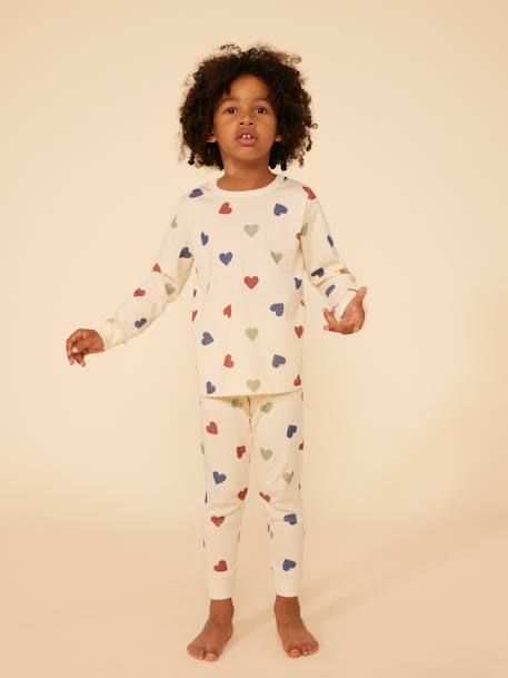 Pyjama en coton motif coeur PETIT BATEAU beige 6 - vertbaudet enfant 