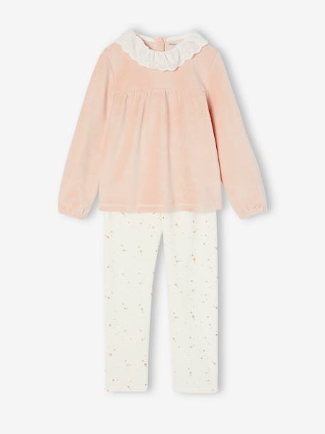 Pyjama de Noël en velours fille rose poudré 2 - vertbaudet enfant 