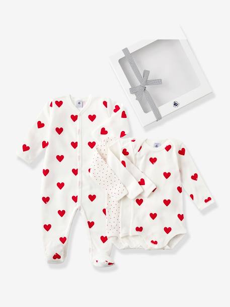 Coffret cadeau coeur naissance PETIT BATEAU rayé bleu 1 - vertbaudet enfant 