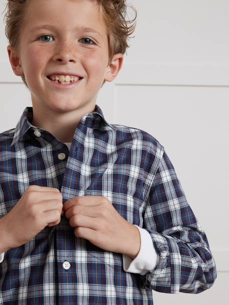 Chemise à carreaux garçon CYRILLUS bordeaux 3 - vertbaudet enfant 