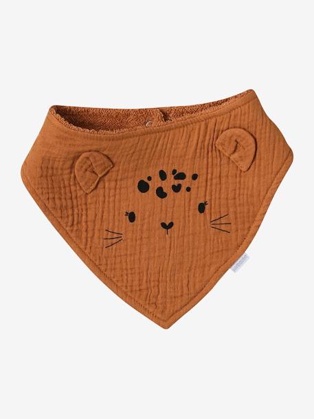 Lot de 3 bavoirs bandanas en gaze de coton / éponge Lovely Leo+rose grenier 4 - vertbaudet enfant 