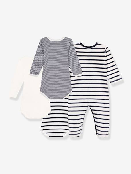 Lot De 1 Dors-bien Et 3 Bodies Rayures rayé bleu 2 - vertbaudet enfant 