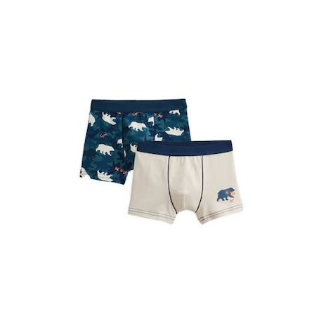 Garçon-Sous-vêtement-Slip, Boxer-Lot de 2 boxers garçon Camou Grizzly - PETIT BEGUIN - Gris - Enfant - Coton - Lot de 2