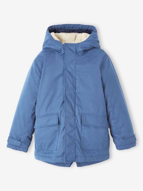 Parka 3 en 1 garçon avec blouson amovible bleu électrique+bleu grisé+kaki+Marine grisé+noix de pécan 8 - vertbaudet enfant 