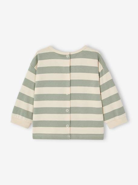 Tee-shirt à rayures bébé en coton bio bleu grisé+vert d'eau 8 - vertbaudet enfant 