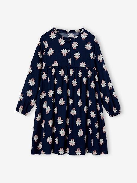 Robe motif all over ouverture boutonnée devant écru+indigo+marine+vanille+vert sauge+vieux rose 10 - vertbaudet enfant 