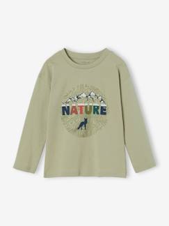 -T-shirt motif nature détails flocage velours garçon