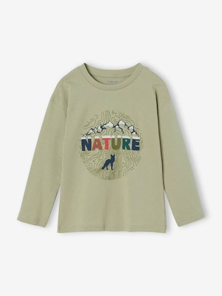 T-shirt motif nature détails flocage velours garçon anthracite+bleu ardoise+vert sauge 8 - vertbaudet enfant 