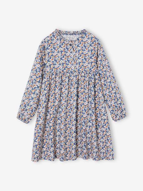 Robe motif all over ouverture boutonnée devant écru+indigo+marine+vanille+vert sauge+vieux rose 7 - vertbaudet enfant 