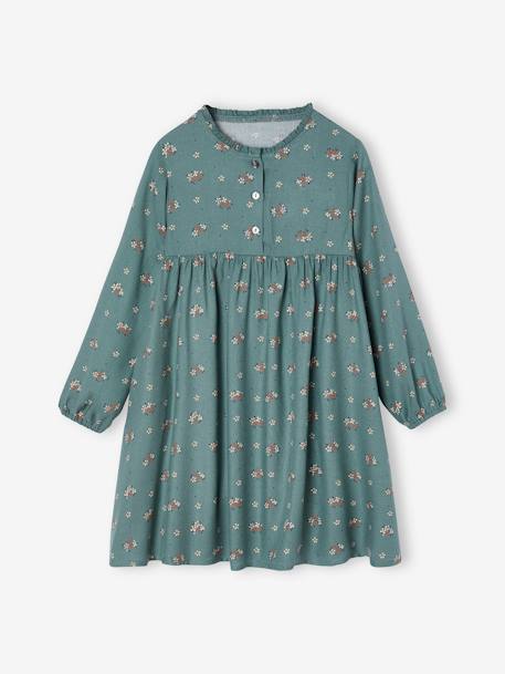 Robe motif all over ouverture boutonnée devant écru+indigo+marine+vanille+vert sauge+vieux rose 16 - vertbaudet enfant 