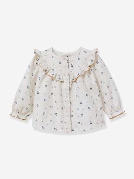 Chemise volantée bébé imprimé Cassy CYRILLUS beige imprimé 1 - vertbaudet enfant 