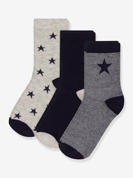 Lot de 3 paires de chaussettes garçon PETIT BATEAU gris chiné 1 - vertbaudet enfant 