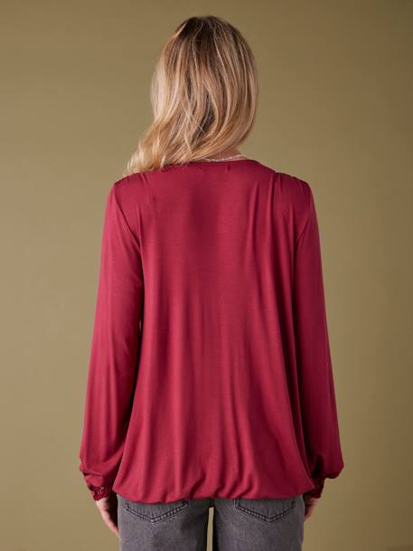 Tee-shirt grossesse effet blouse croisé devant ENVIE DE FRAISE bordeaux 3 - vertbaudet enfant 