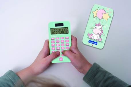 Calculatrice de poche 8 chiffres avec couvercle de protection Licorne BLANC 2 - vertbaudet enfant 