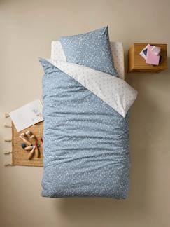 Parure housse de couette + taie d'oreiller enfant INDIA BLUE, réversible avec coton recyclé  - vertbaudet enfant