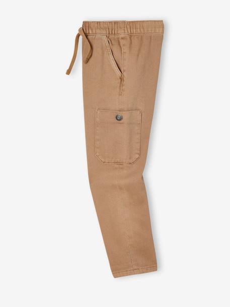 Pantalon cargo couleur garçon bleu pétrole+caramel 10 - vertbaudet enfant 