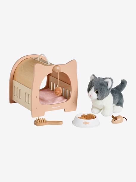 Set animal de compagnie Chat + accessoires en bois FSC® bois 1 - vertbaudet enfant 