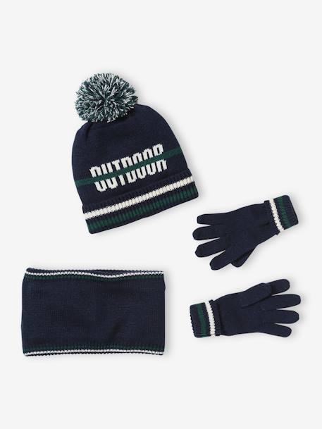 Garçon-Accessoires-Ensemble bonnet + snood + gants Garçon