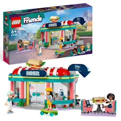 Jouet-Jeux d'imitation-Maison, bricolage et métiers-LEGO® Friends 41728 Le Snack du Centre-Ville, Jouet Enfants 6 Ans, Mini-Poupées Liane, Aliya