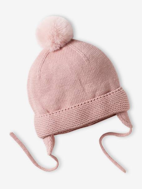 Ensemble bébé fille bonnet + snood + moufles rose poudré 2 - vertbaudet enfant 