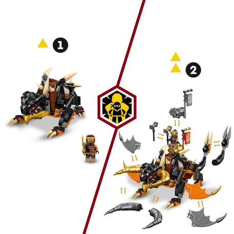 LEGO® NINJAGO 71782 Le Dragon de Terre de Cole – Évolution, Jouet avec 2 Minifigurines BLANC 4 - vertbaudet enfant 