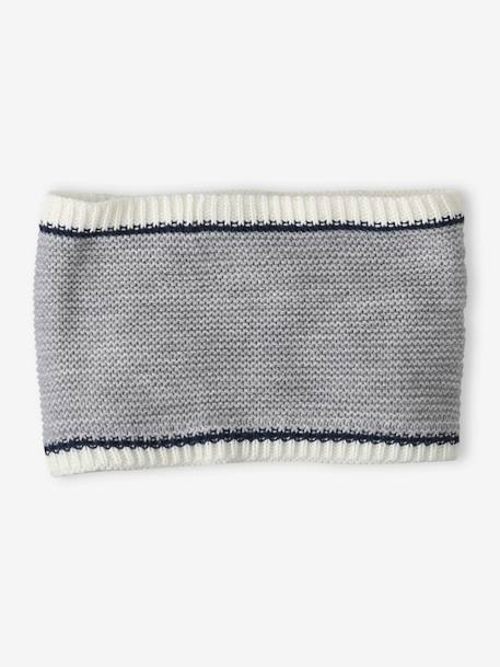 Ensemble bonnet + snood + moufles 'panda' bébé garçon gris chiné 5 - vertbaudet enfant 