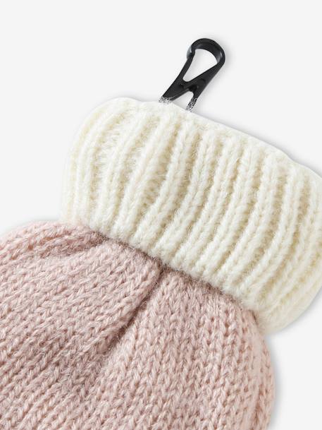 Ensemble bonnet + snood + moufles 'Chatounette' bébé fille rose pâle 6 - vertbaudet enfant 