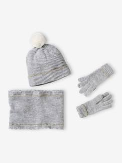 -Ensemble bonnet snood gants/mitaines Fille