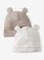 Lot de 2 bonnets naissance en coton écru 1 - vertbaudet enfant 