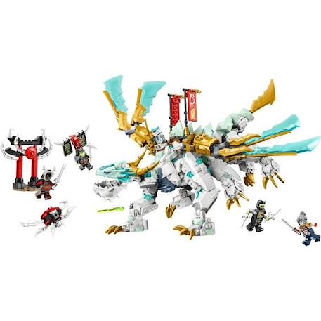 LEGO® NINJAGO 71786 La Créature Dragon de Glace de Zane, Jouet 2-en-1, Figurine de Dragon et Minifigurines BLANC 2 - vertbaudet enfant 