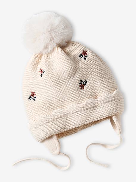 Ensemble bonnet + snood + moufles bébé fille beige poudré 2 - vertbaudet enfant 