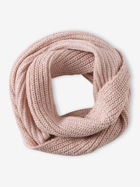 Ensemble bonnet et snood Fille rose pâle 4 - vertbaudet enfant 