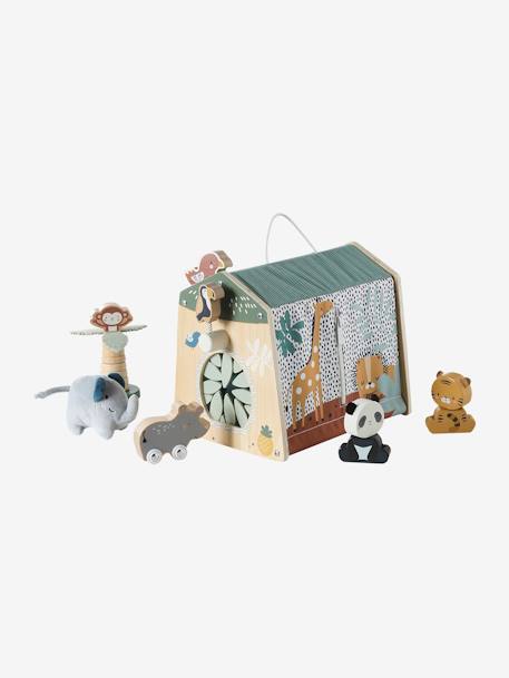 Maison d'activités des animaux Tanzanie en tissu et bois FSC® beige 6 - vertbaudet enfant 